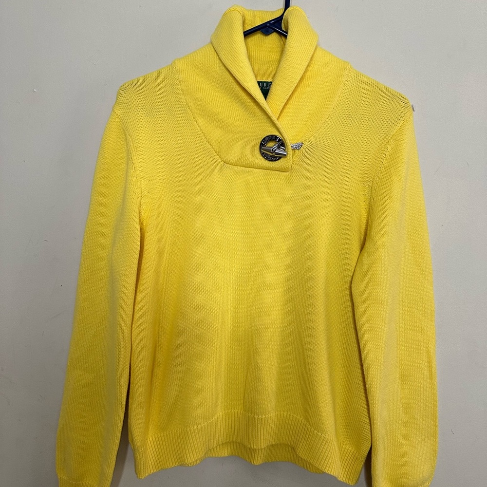 Ralph Lauren women yellow blouse/sweater,size L